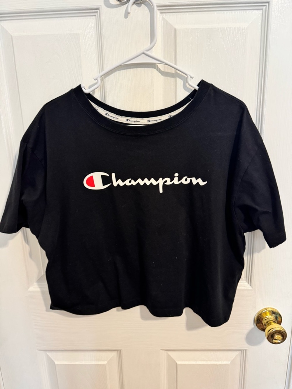 Champion Black Crop Tee